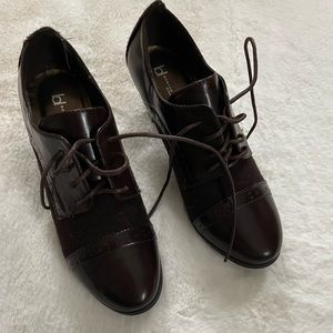 Dark Brown Oxford Heels from Boston Design Studio